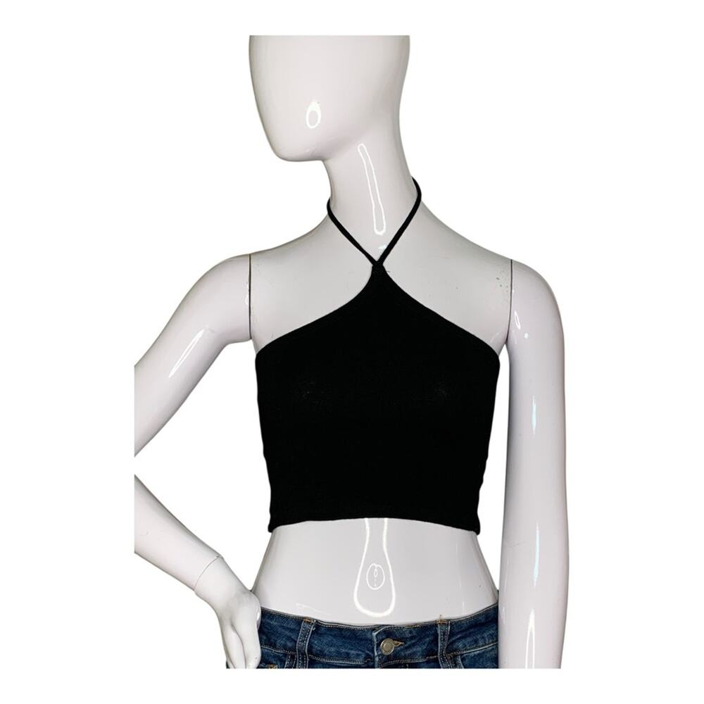 Brandy Melville Halter Crop Top Black Size S